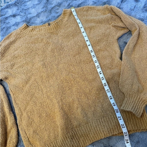 Abercrombie & Fitch Women’s Small Mustard Yellow Full Zip Back Sweater Cotton Bl - Picture 10 of 10